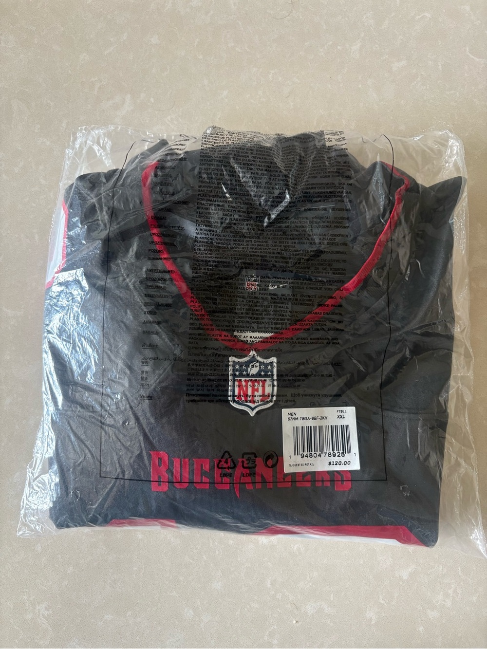 Nike Tom Brady Tampa Bay Buccaneers #12 Jersey - Men’s XXL - Pewter - NEW